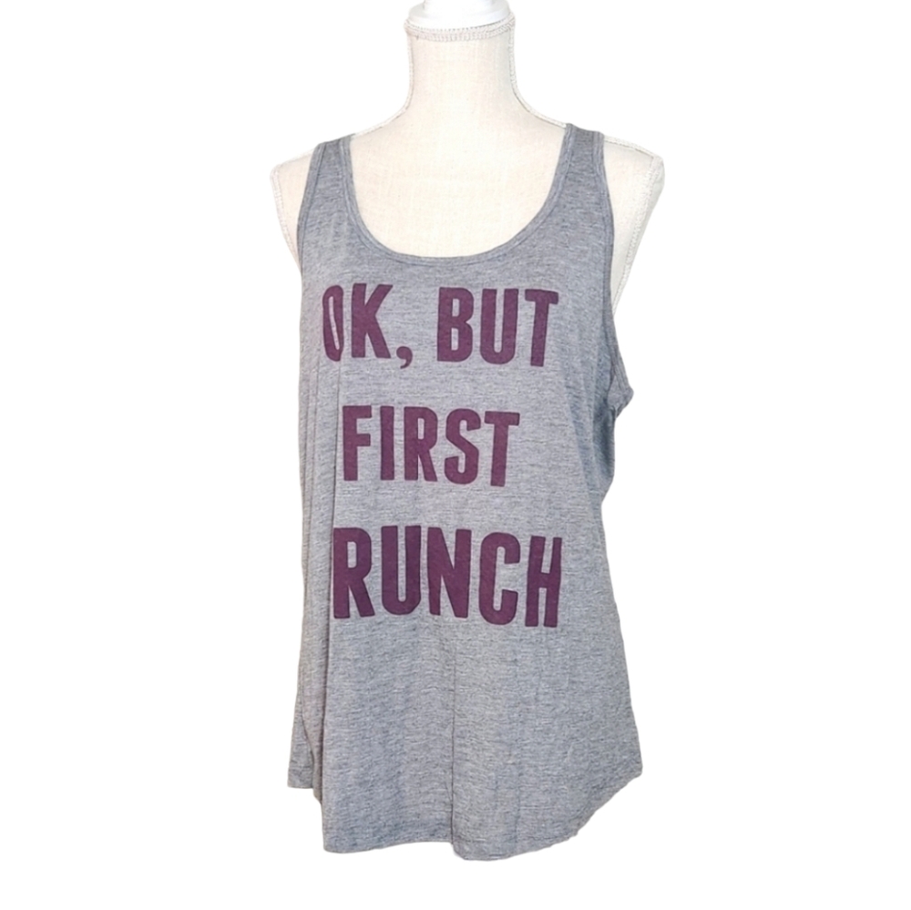 NEW Fifth ♡ Sun X-Large Heather Gray First Brunch Racerback Tank Top